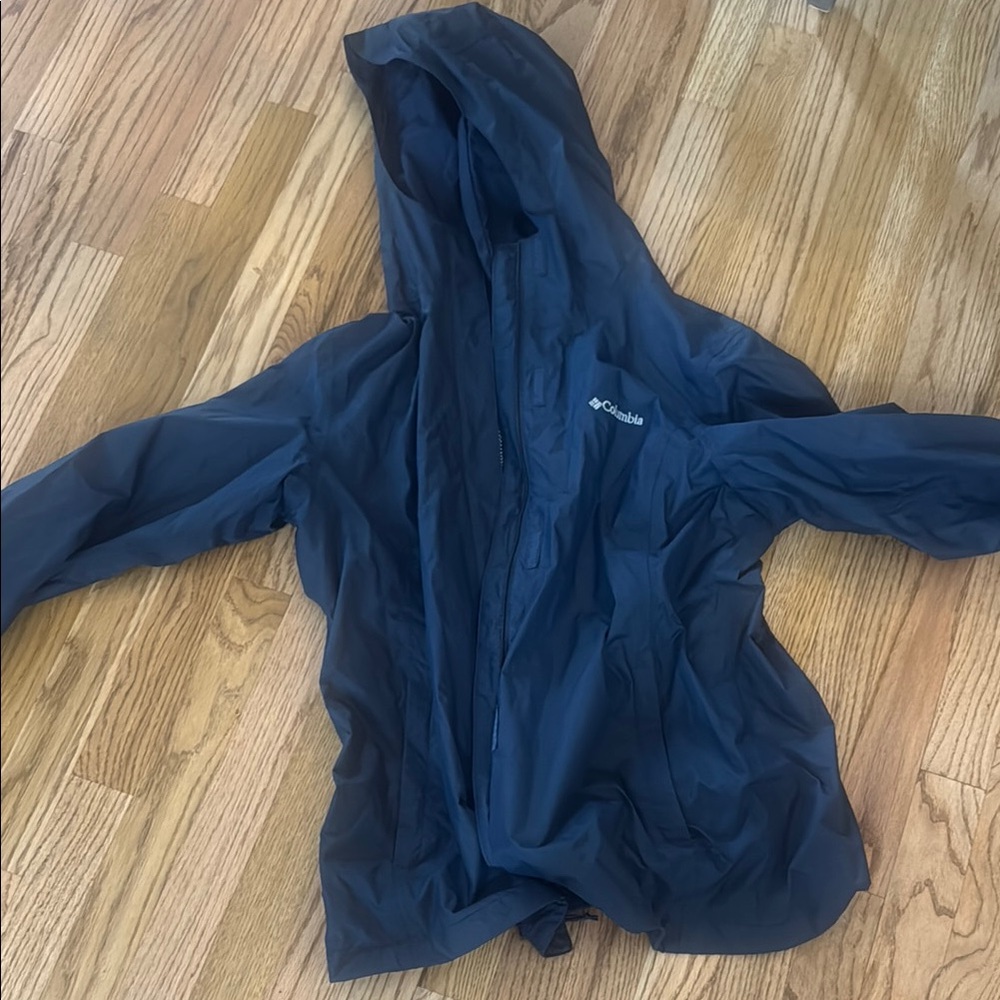 Columbia Dark Blue Hooded Windbreaker